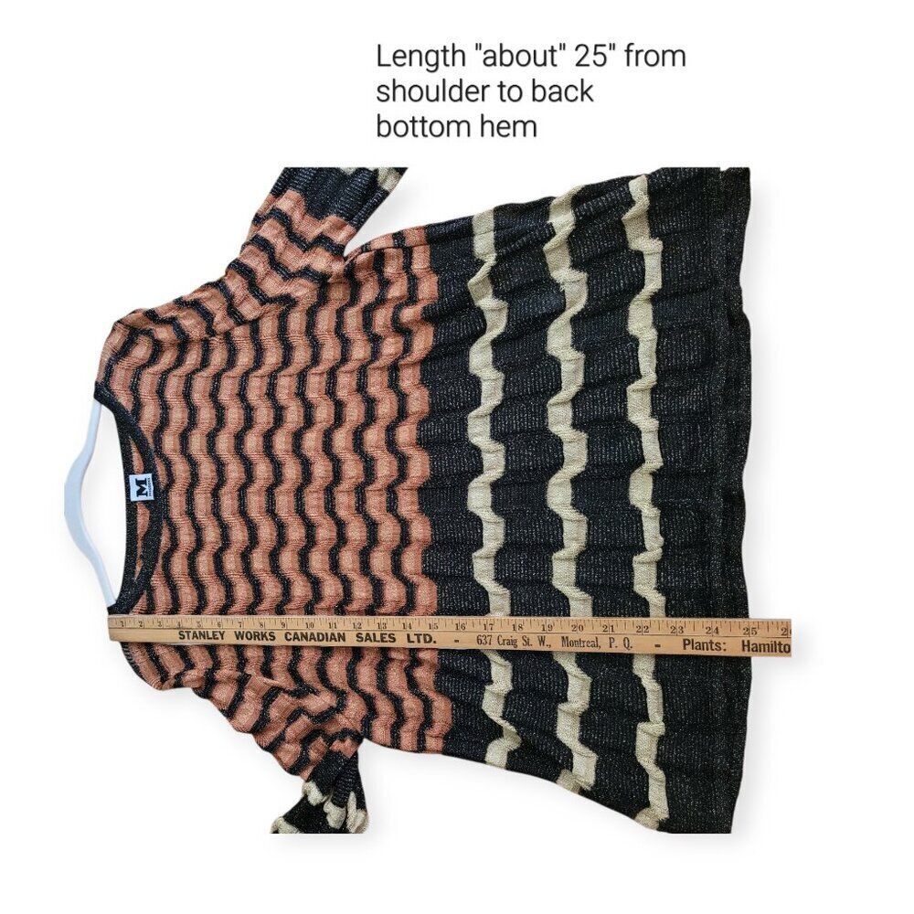 M Missoni Multicolor Lurex Knit Top Womens Medium/Large Italian Designer Glam - Picture 8 of 13